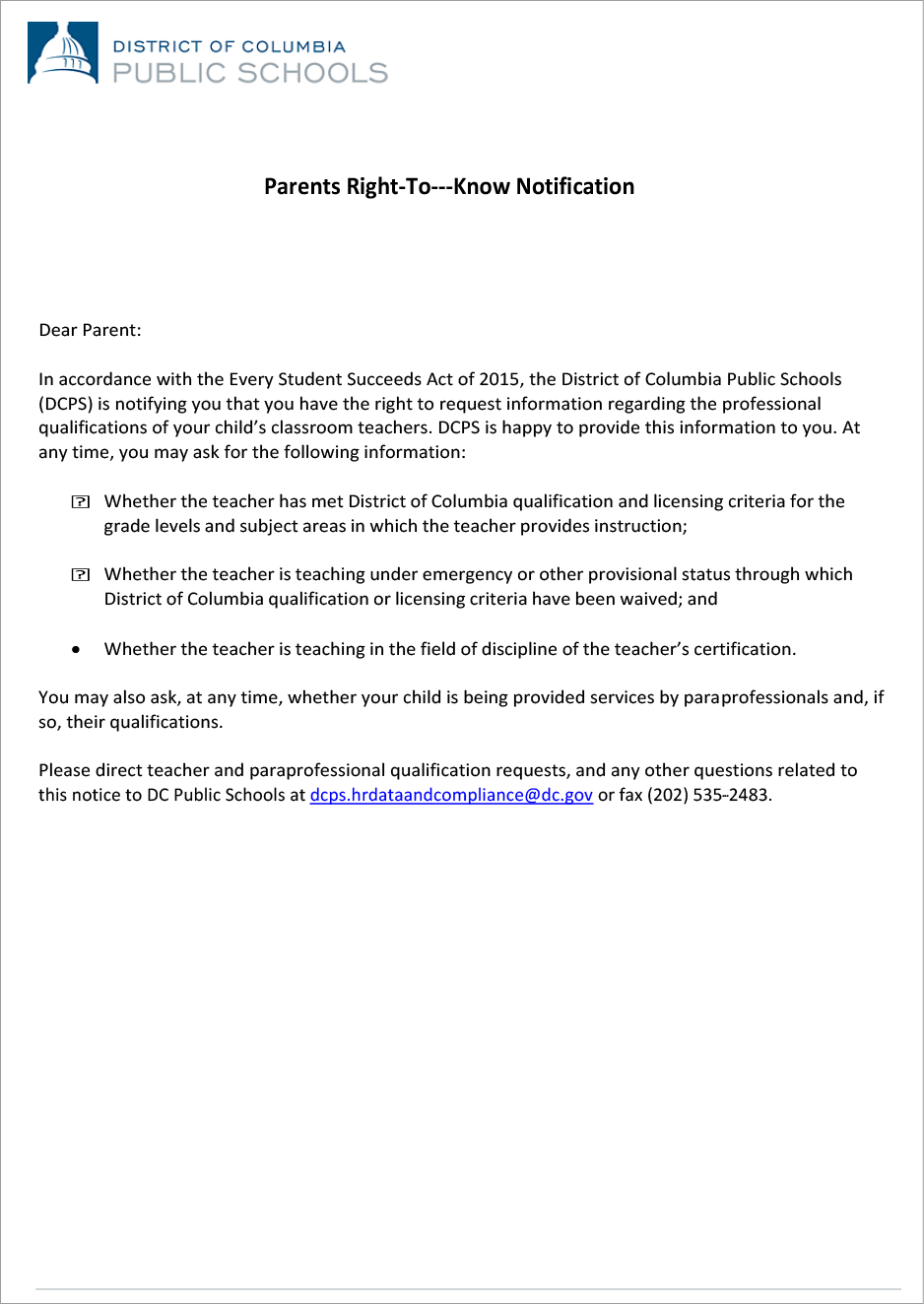 Macintosh HD:Users:pamdixon:Library:Mobile Documents:com~apple~CloudDocs:District of Columbia Notifications and Disclosures SY 18-19.pdf